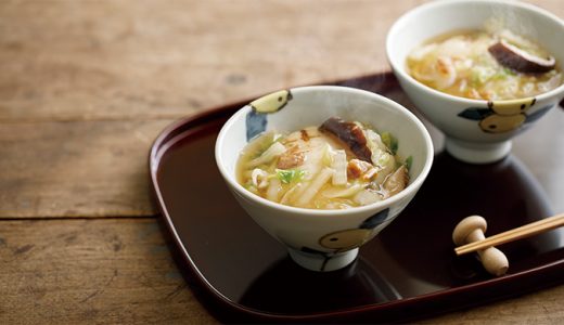 中華風あんかけ「生姜と干しエビのスープ雑煮」